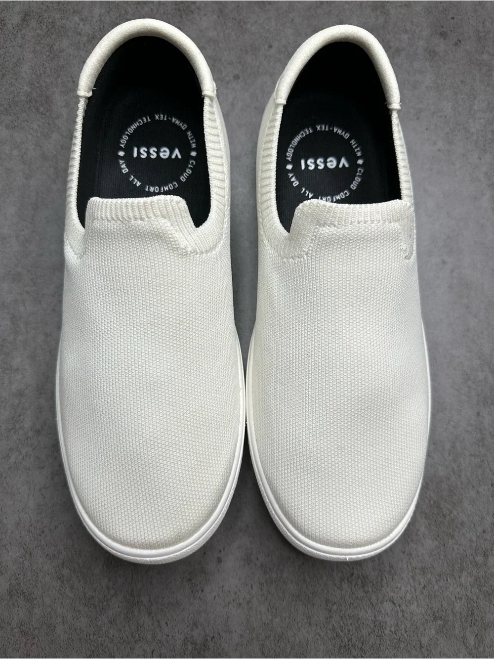 Vessi Off-White Knit Slip-On Sneakers